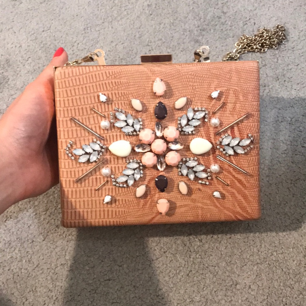 Embellished clutch/bag- color BLUSH